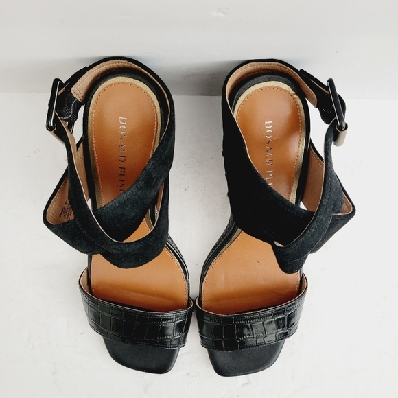 New Donald Pliner Women's Bellville Suede Crocco Wedge Sandals, Size 9,5 - Picture 5 of 8